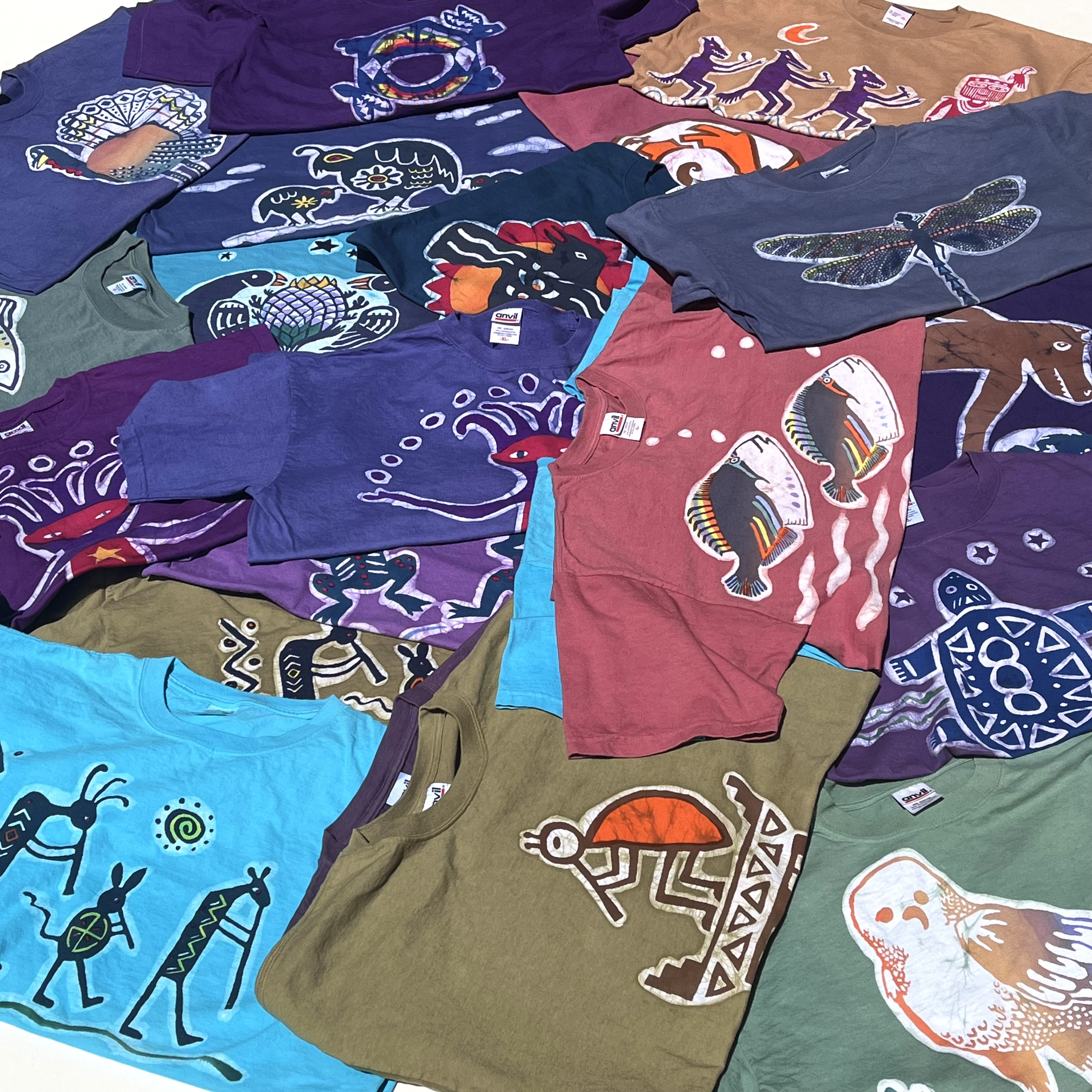 Rainbow Rabbits Batik T-Shirt