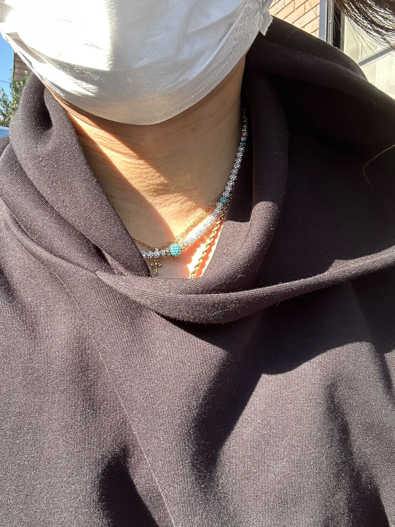 ホワイト＆ブルー混合クリスタル強化ネックレス✨ご注文ありがとうございました🙇‍♂️