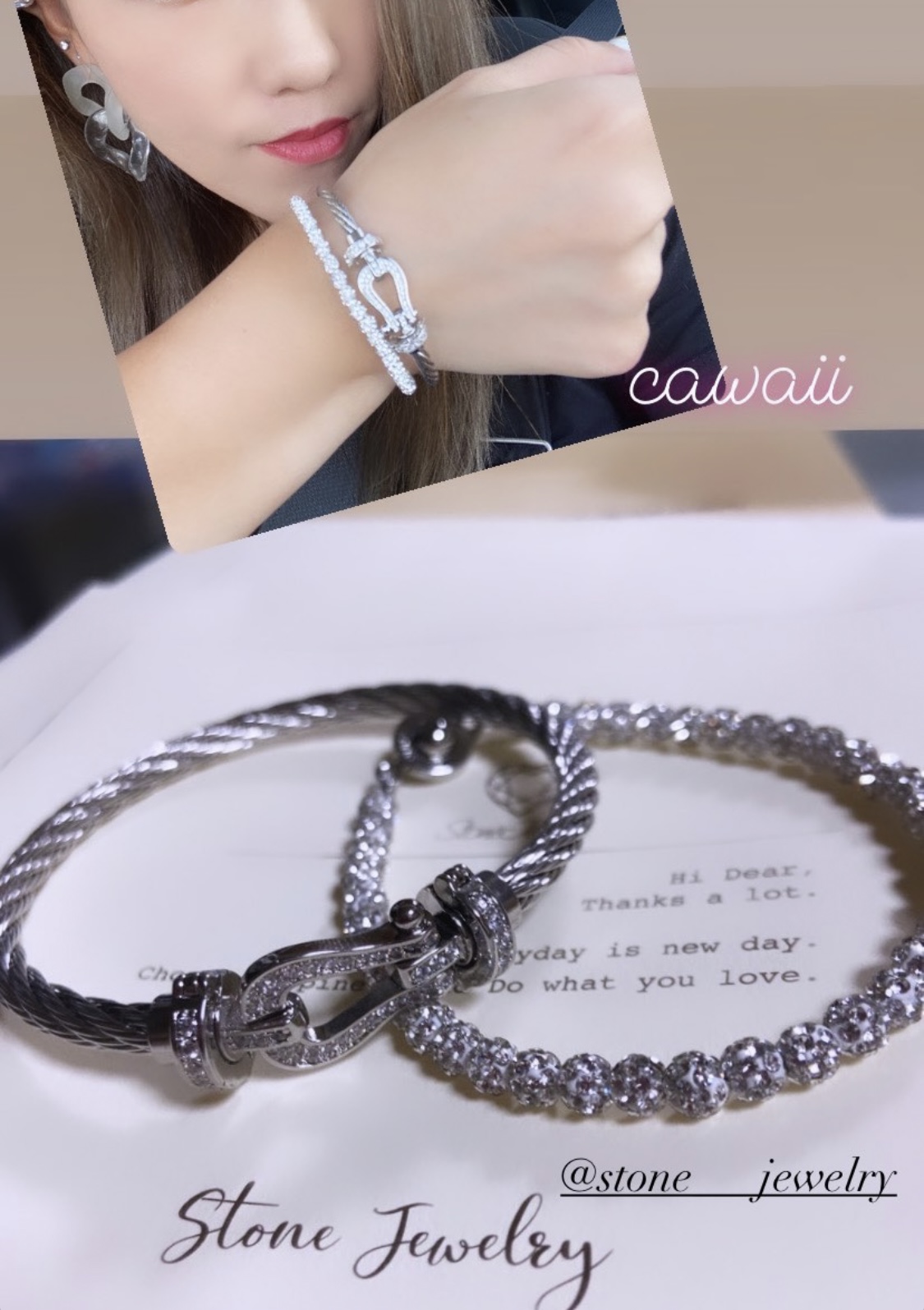ヒヅメ＆ホワイトブレスレットセット✨ありがとうございました🙇‍♂️