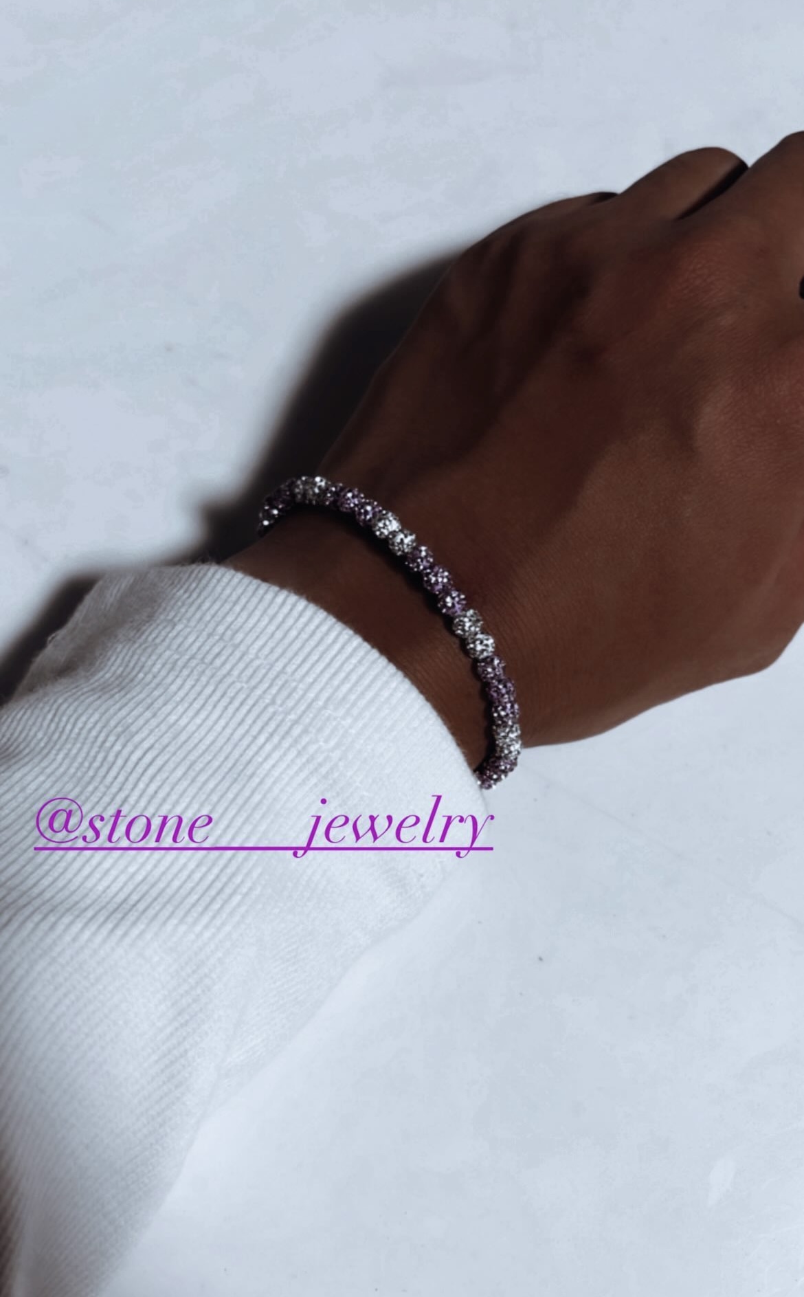 ラベンダー＆ホワイト混合bracelet✨ありがとうございました🙇‍♂️