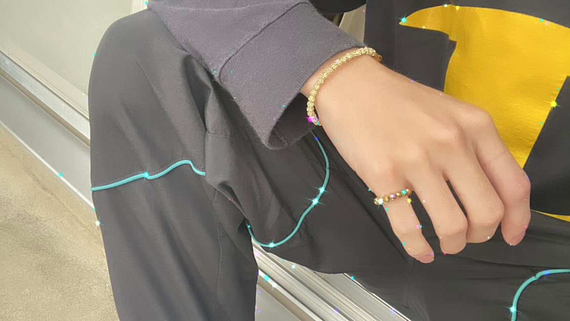 シャンパンゴールド＆ヘマタイトリング💍着用お写真ありがとうございました🙇‍♂️