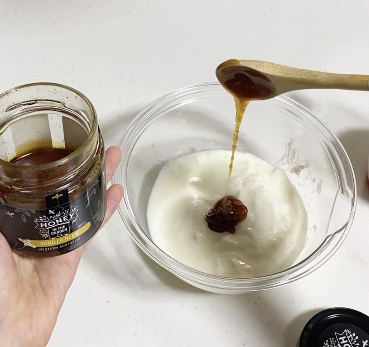 H IGバニラビーンのはちみつを使って🍹
