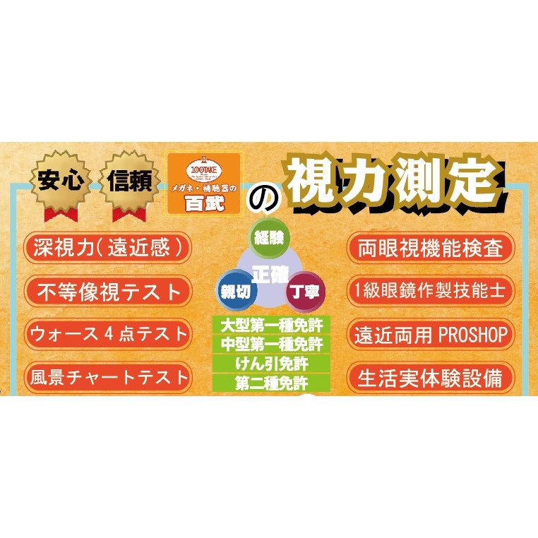 安心と信頼の「視力測定」！
