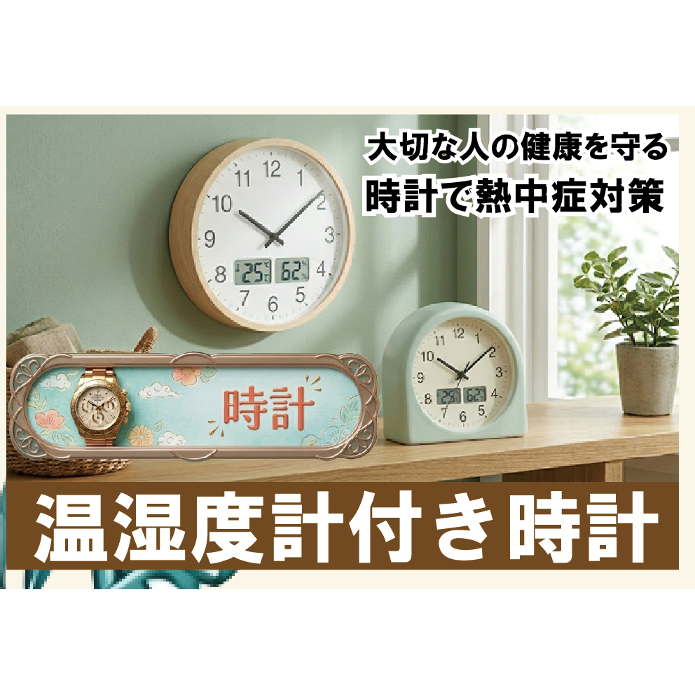 大切な方へ「温湿度計付き時計」