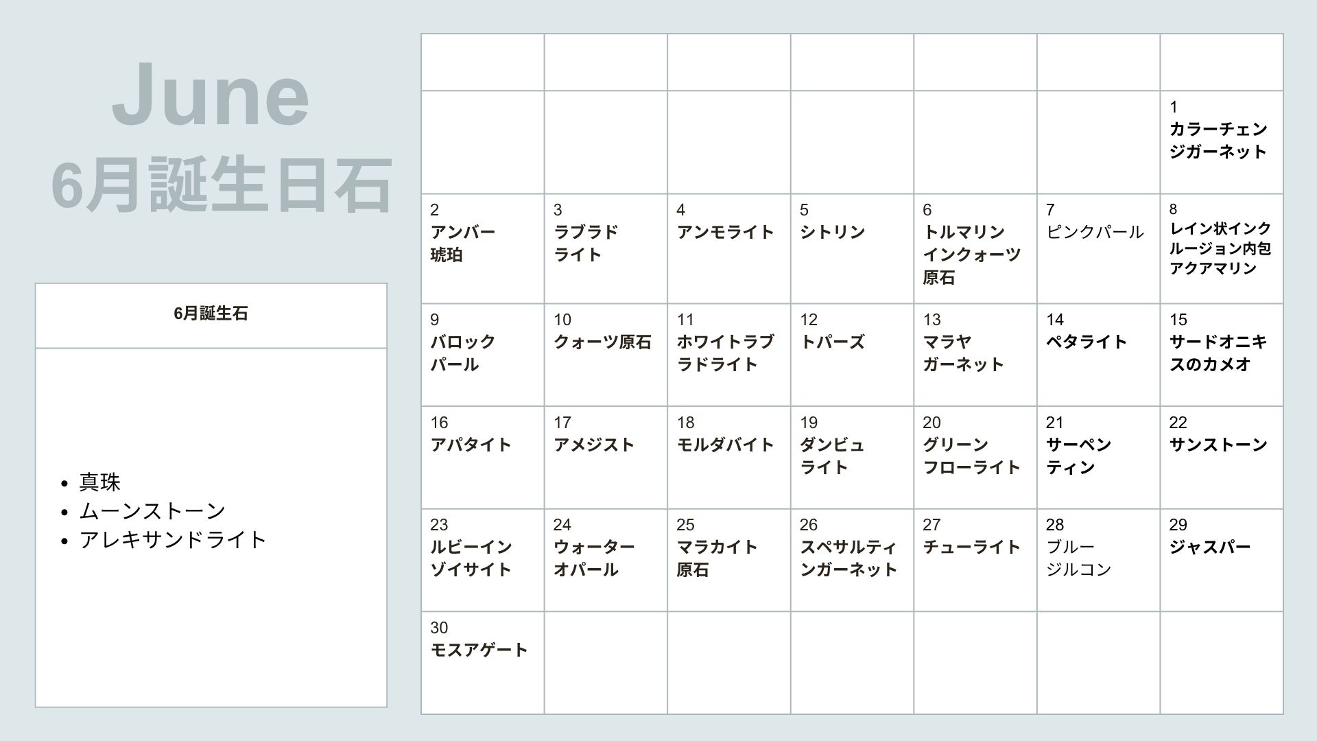 6月の誕生石一覧｜毎日の誕生日石と意味・おすすめジュエリーを紹介