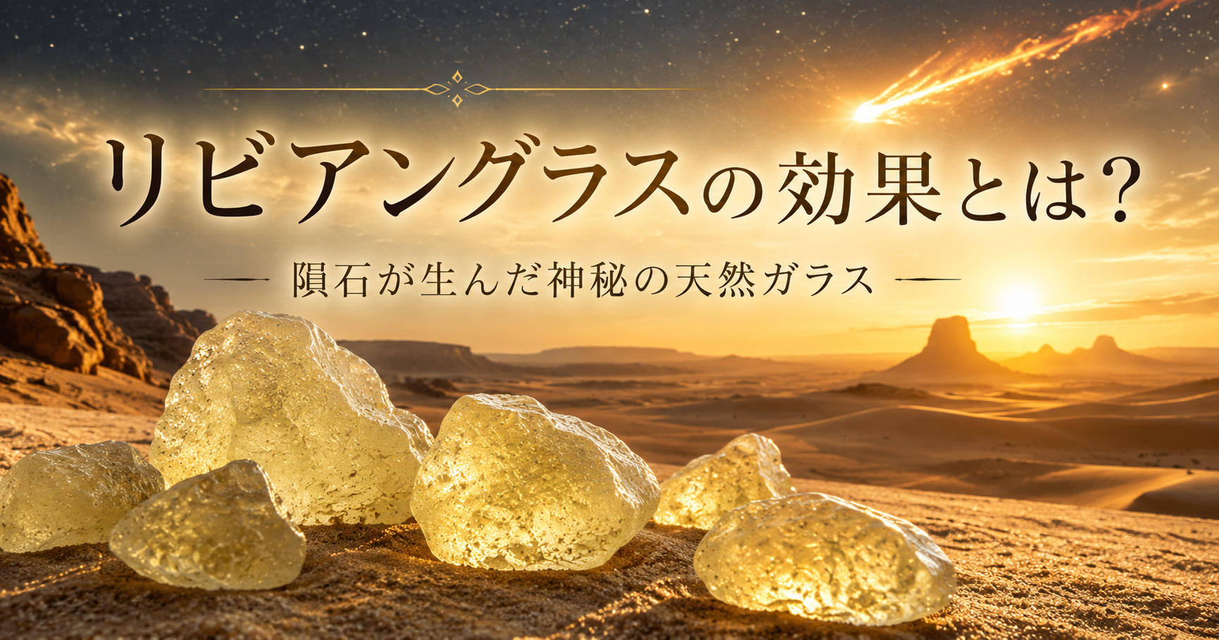 リビアングラスの効果・意味とは？隕石との関係や特徴を解説