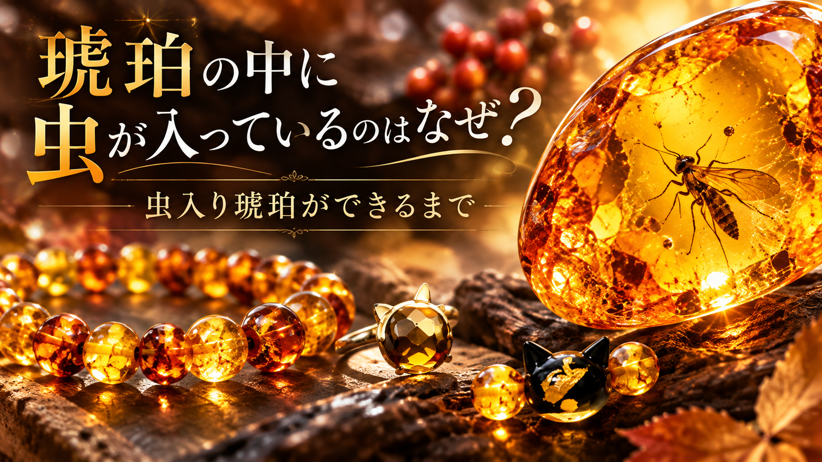 琥珀の中に虫が入っているのはなぜ？｜虫の種類と虫入り琥珀ができるまで