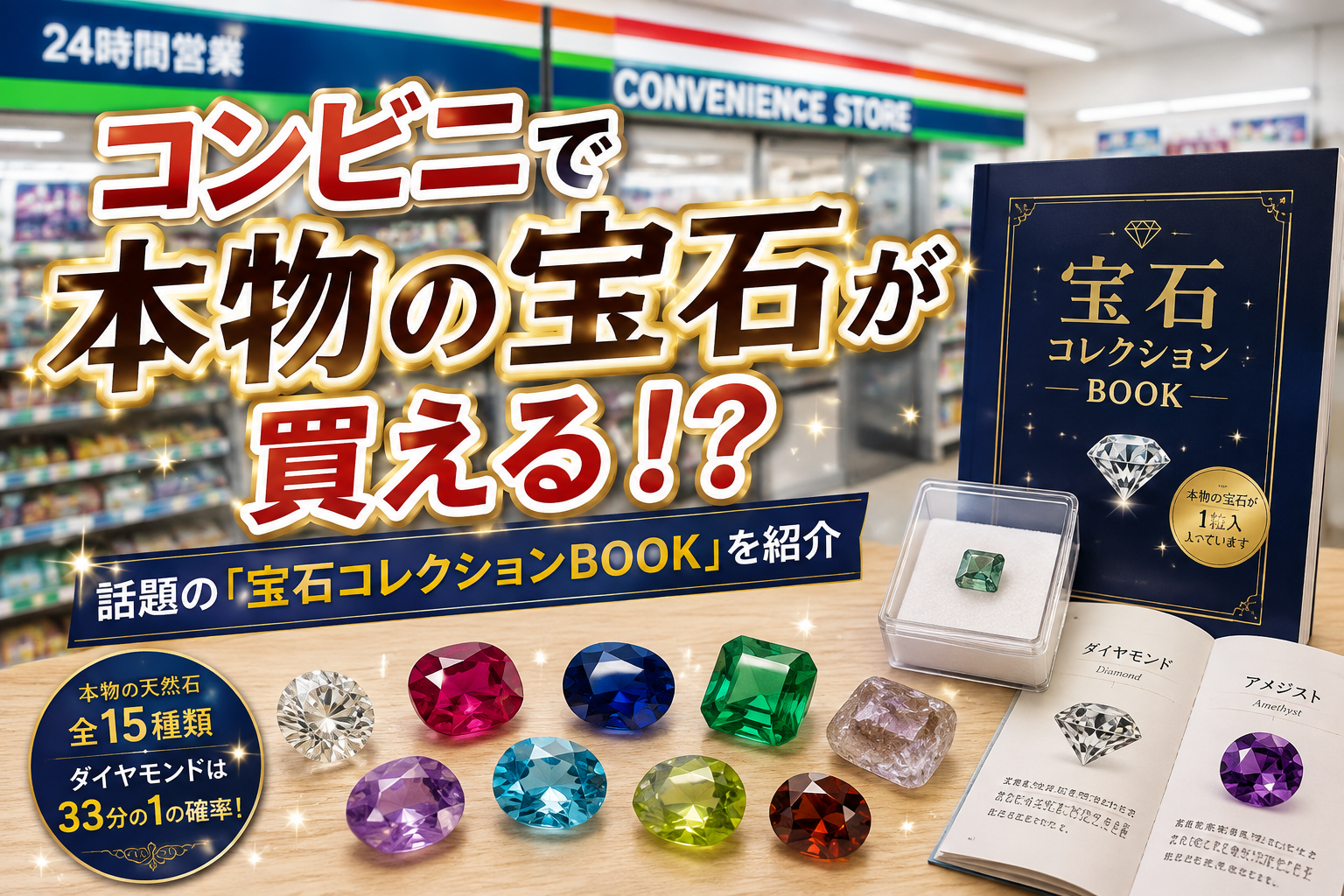 コンビニで本物の宝石が買える！？話題の「宝石コレクションBOOK」を紹介