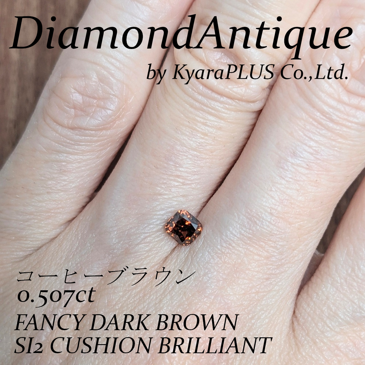 独特のダークブラウンカラーが印象的で、静かながらも確かな存在感を放つダイヤモンド