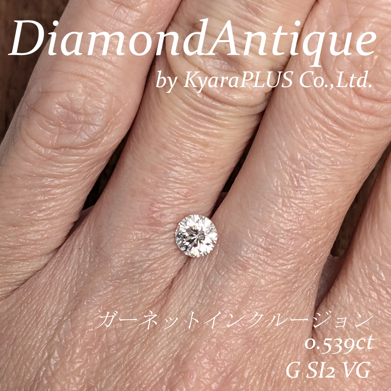 希少なガーネットを内包したダイヤモンド