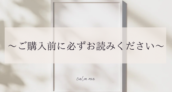 〜ご購入前に必ずお読みください〜