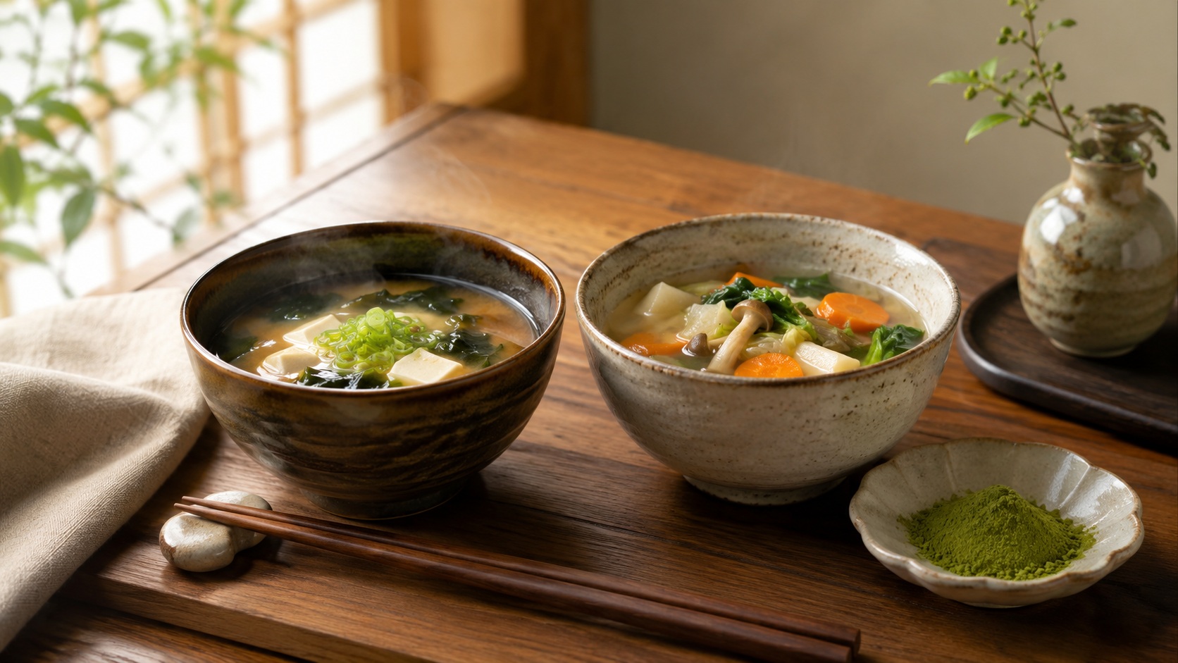 味噌汁やスープにモリンガを少しプラス