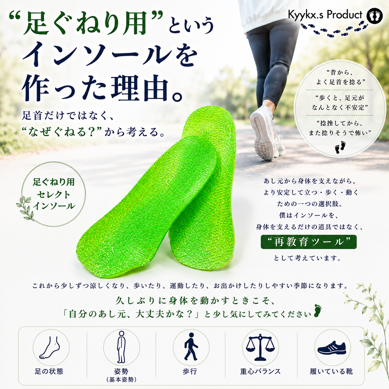 「足ぐねり用」というインソールを作った理由。― なぜ足首を捻りやすいのか？から考える