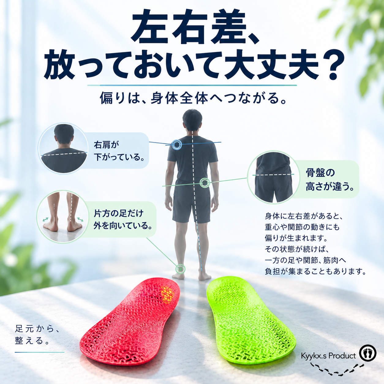 身体の左右差、放っておいて大丈夫？足元から全身の偏りを考える