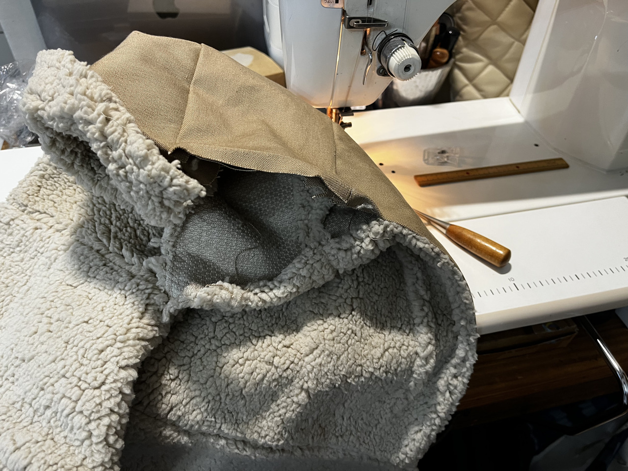 冬キャンプの防寒ウェアを試作中