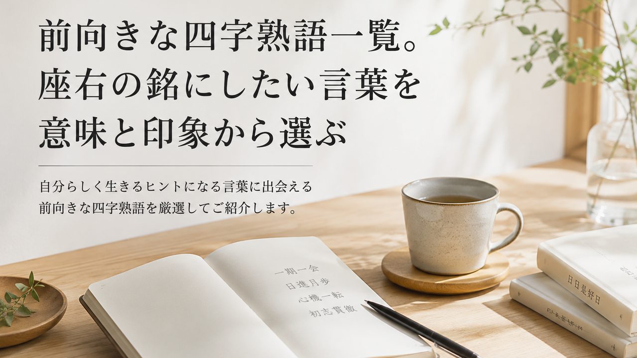 前向きな四字熟語一覧。座右の銘にしたい言葉を意味と印象から選ぶ