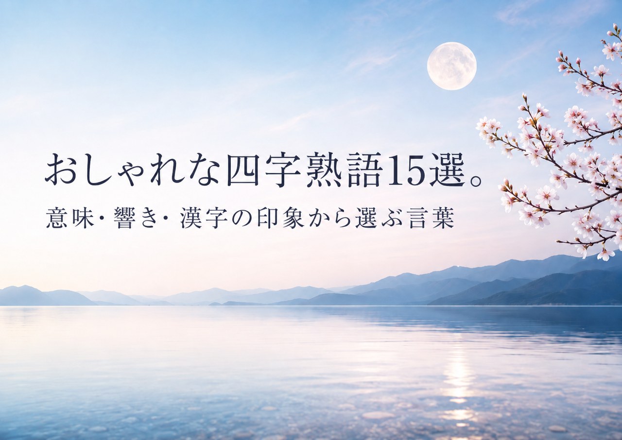 おしゃれな四字熟語15選。意味・響き・漢字の印象から選ぶ言葉
