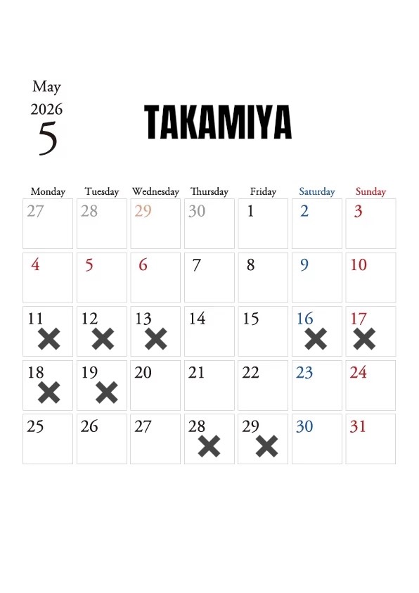 May business days