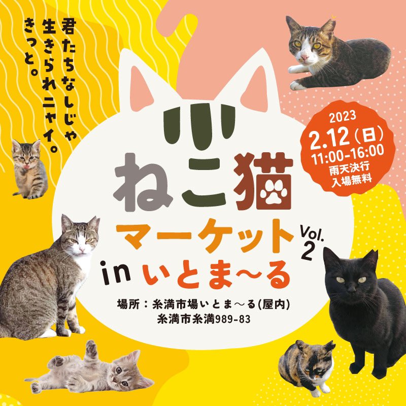 ねこ猫マーケットinいとま～る　【２月イベント出店のお知らせです】