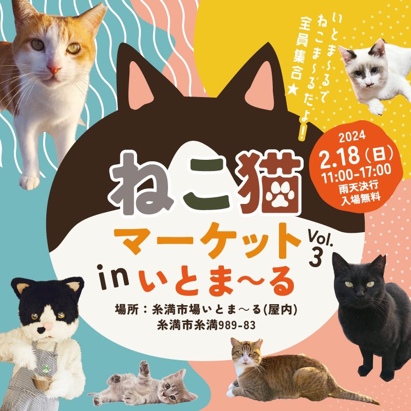 ねこ猫マーケットinいとま～る　【２月イベント出店のお知らせです】