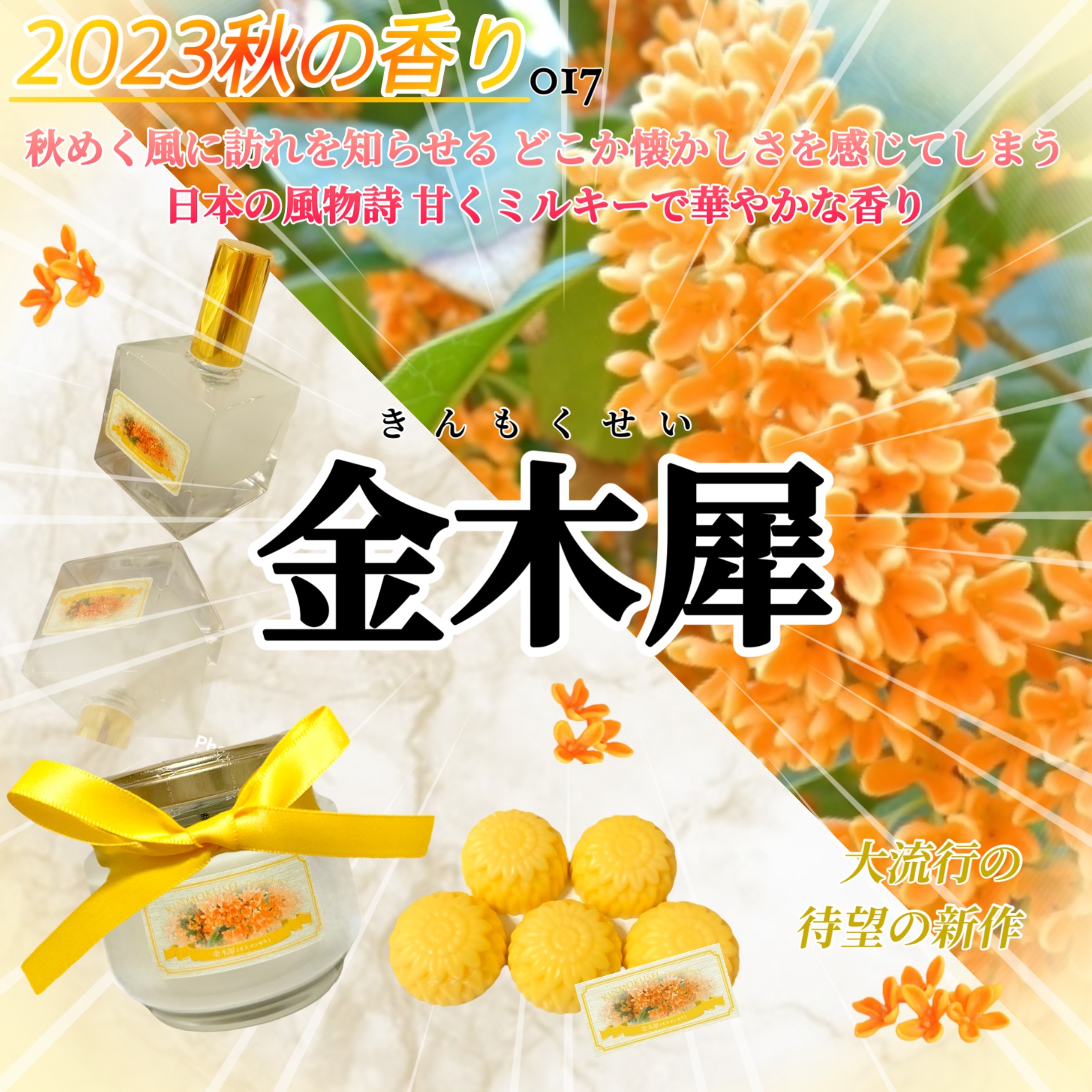 2023秋冬の新しい香り「金木犀(オスマンサス)」