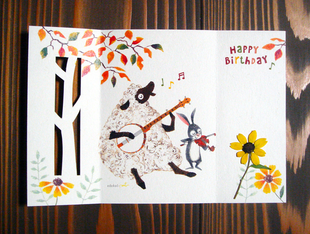 秋生まれのバースデイカード新発売☆ カードに花を添えて贈りましょう！