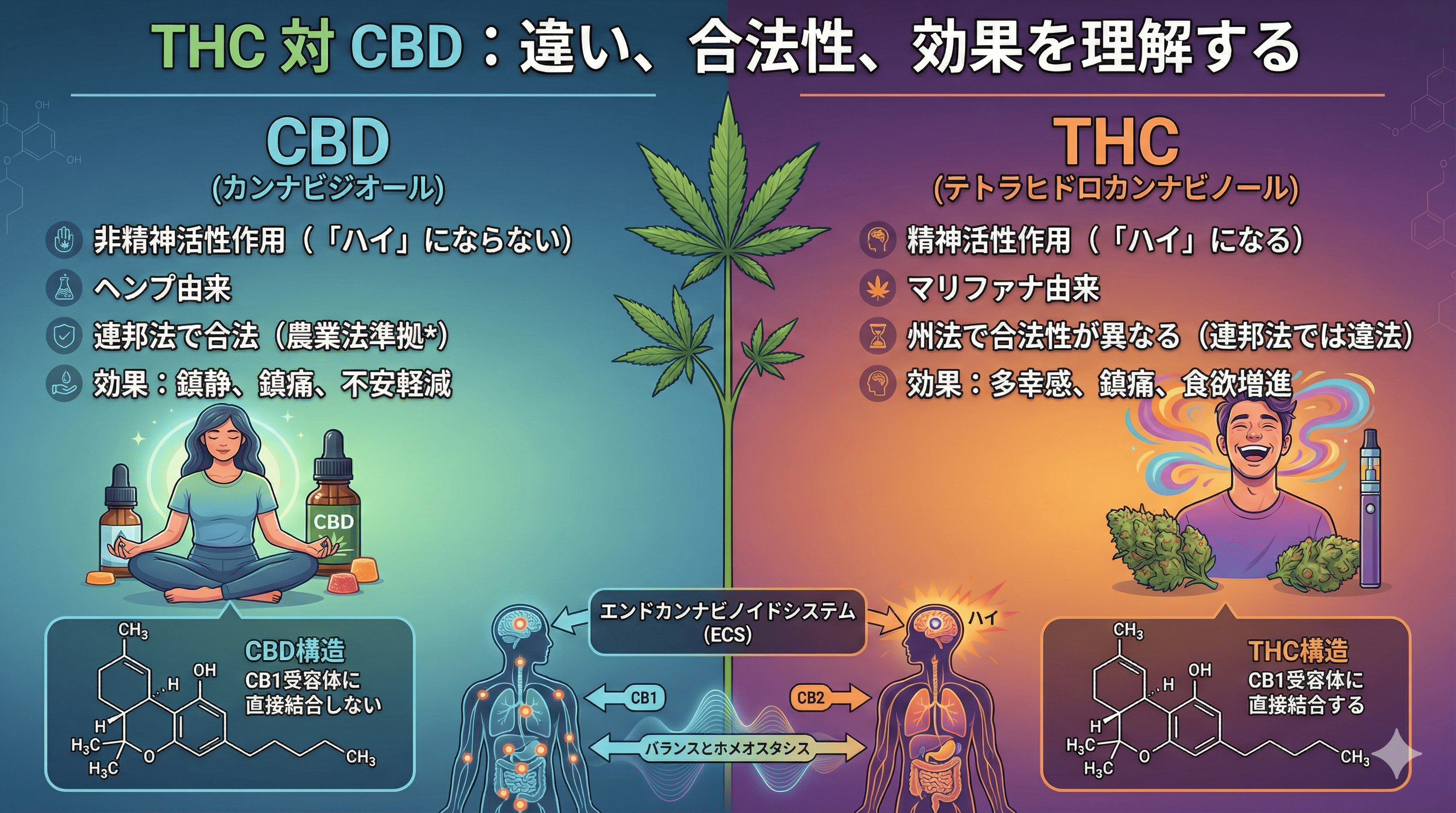 「ダメ。ゼッタイ。」はもう古い？CBD・THCを正しく理解するための最新カンナビノイド基礎知識
