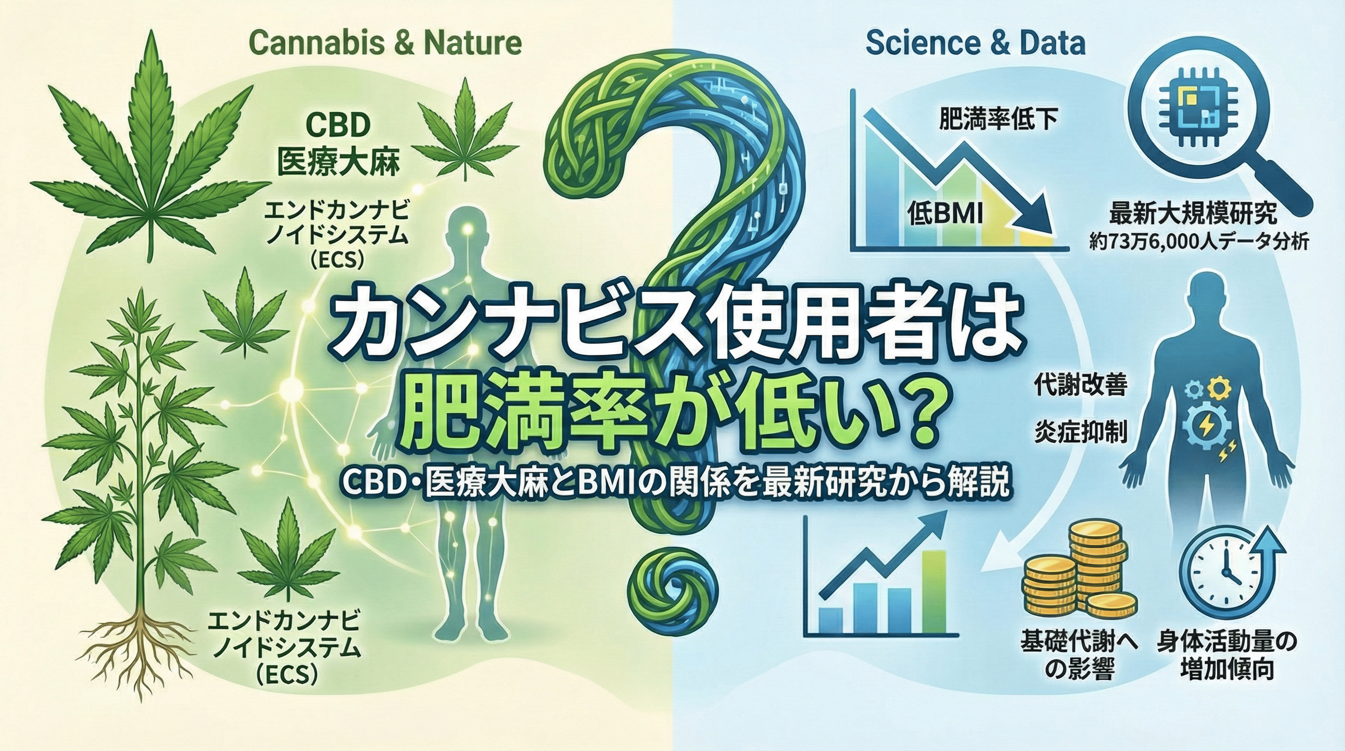カンナビス使用者は肥満率が低い？CBD・医療大麻とBMIの関係を最新研究から解説
