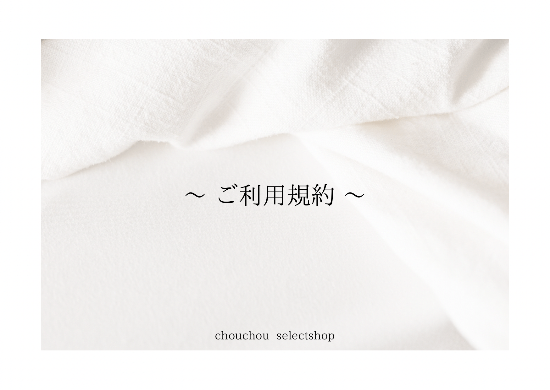 ⚠︎必ずお読みください ~ご利用規約~