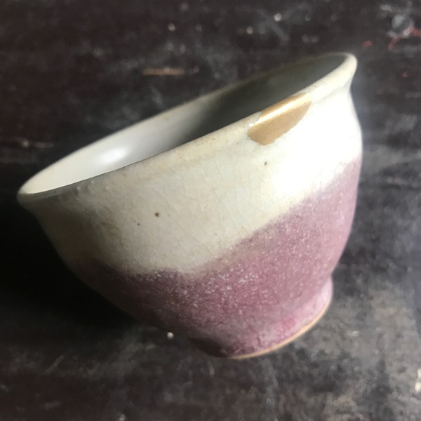 陶器小鉢、縁のカケの修繕