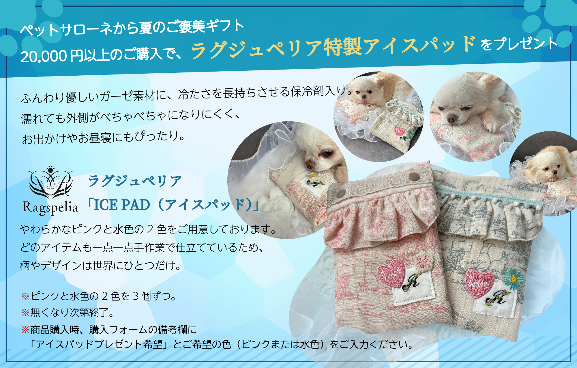 20,000円以上ご購入の方へ ラグジュペリア特製「ICE PAD」をプレゼント
