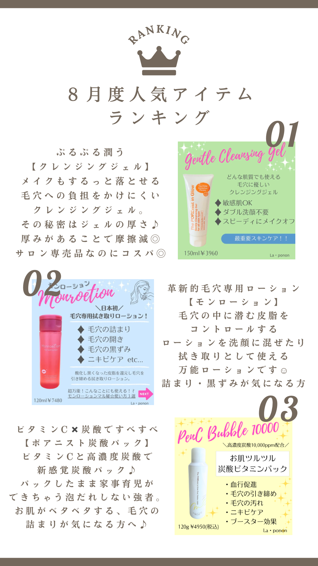 8月度人気アイテムランキング👑