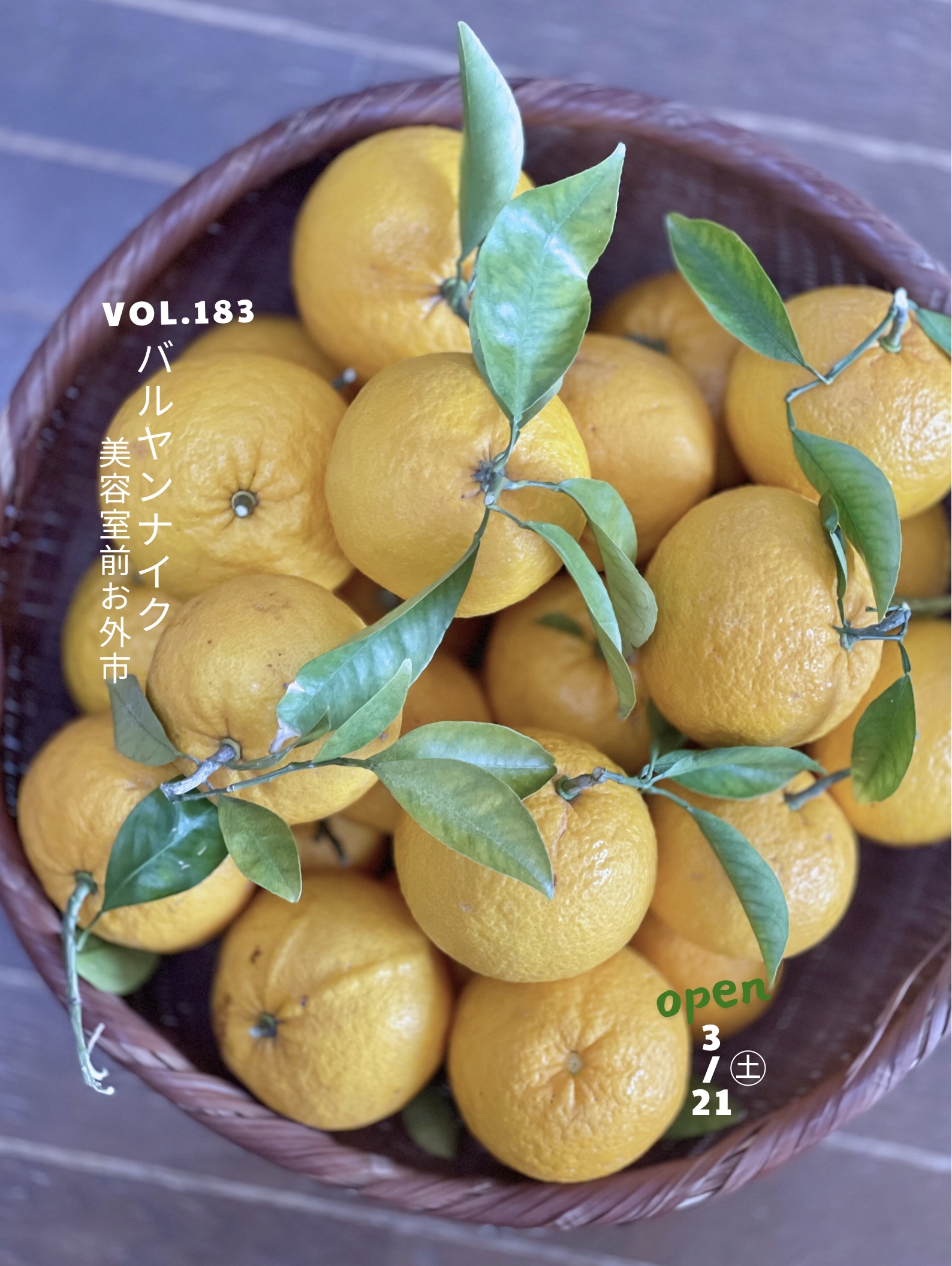 バルヤンナイク美容室前お外市vol.183のご案内