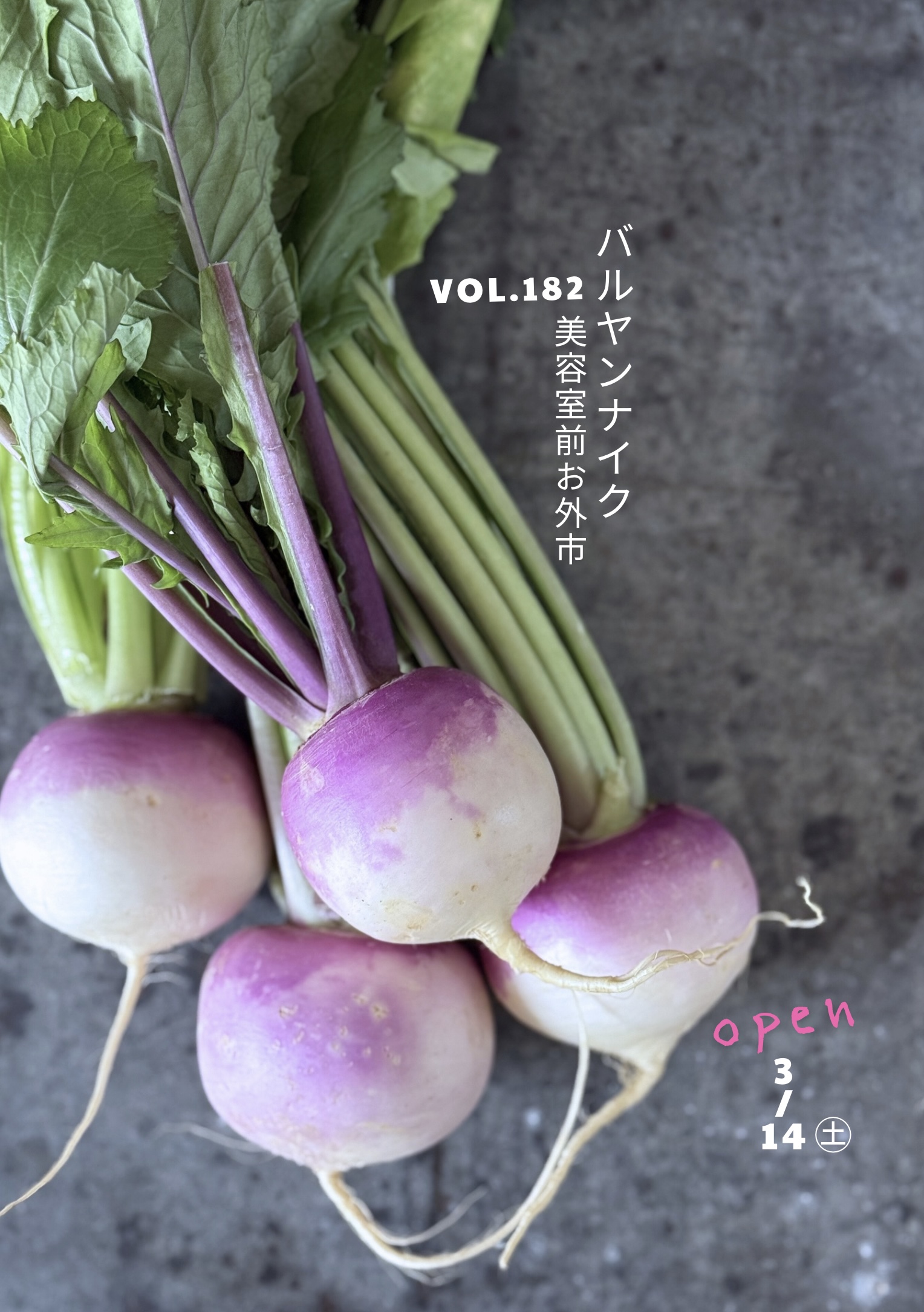 バルヤンナイク美容室前お外市vol.182のご案内