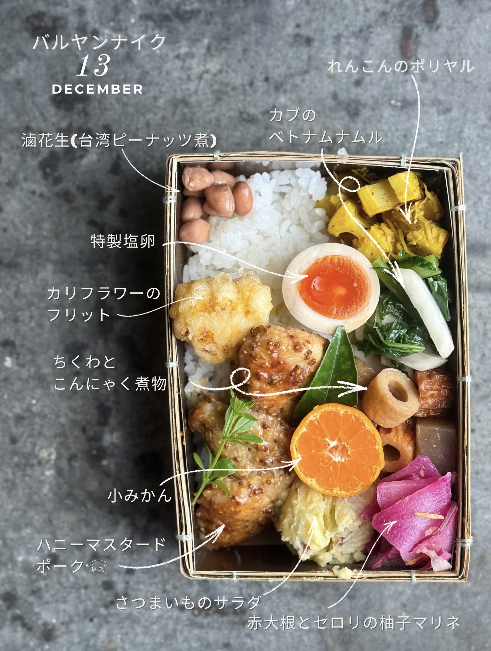 先週末12/13㊏のバルヤンナイクのお弁当