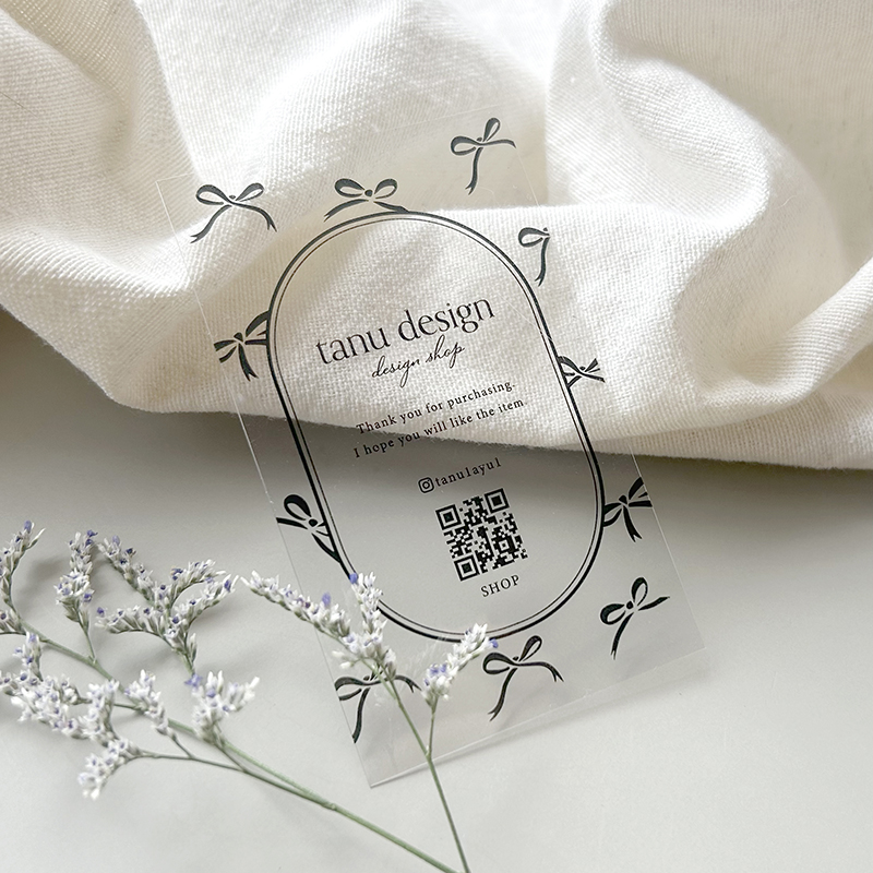 【tanu design blog:08】透け感がオシャレ✨クリア素材のショップカードをご紹介！