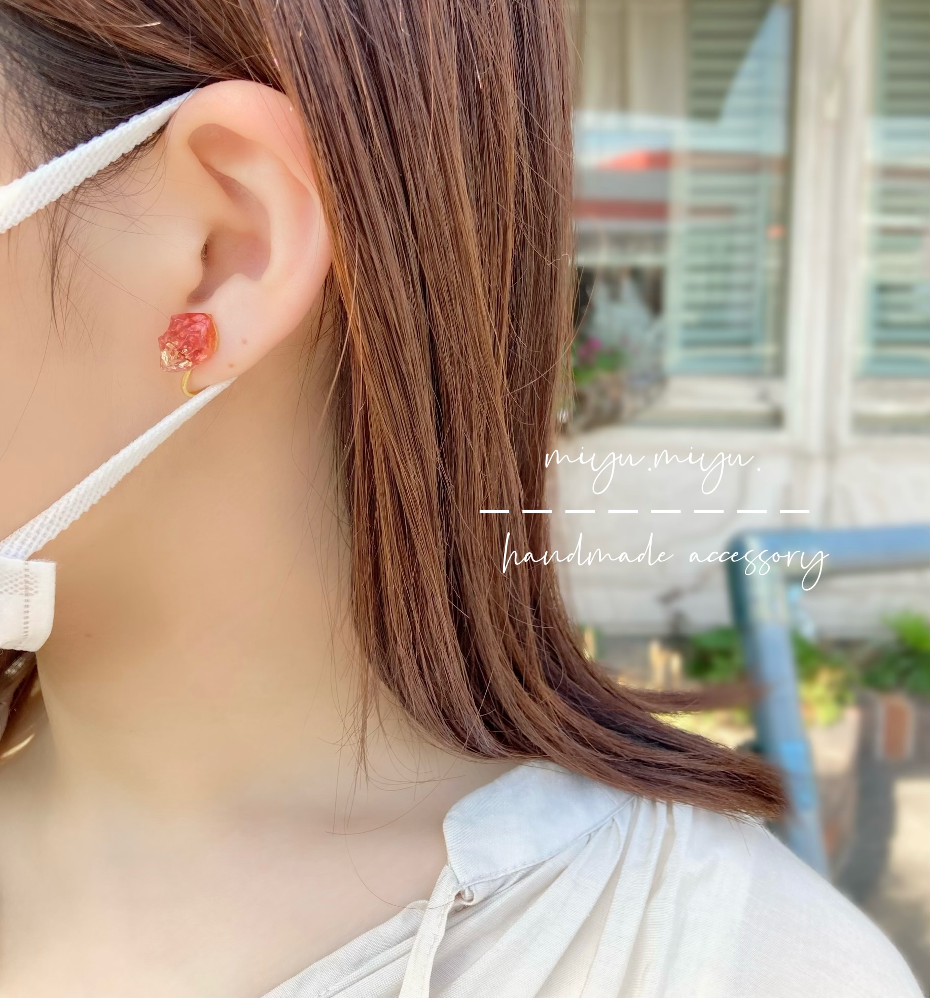 シンプル可愛い一粒イヤリングのご紹介。