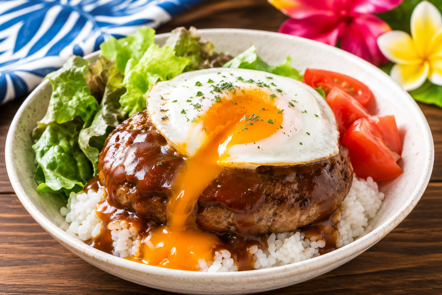 世界のごはん×たまご～夏バテ対策にも◎ ロコモコ丼と半熟卵の最強コンビ～