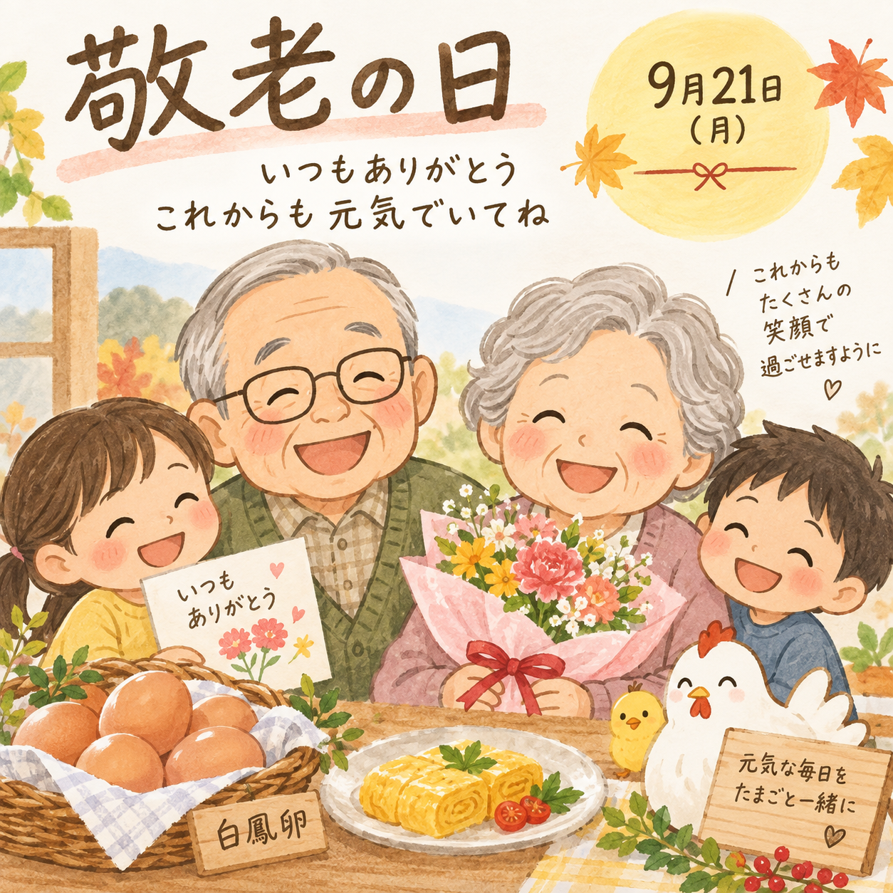 敬老の日に「いつまでも元気で」を贈る。長寿を願う縁起物初っ子たまご🥚
