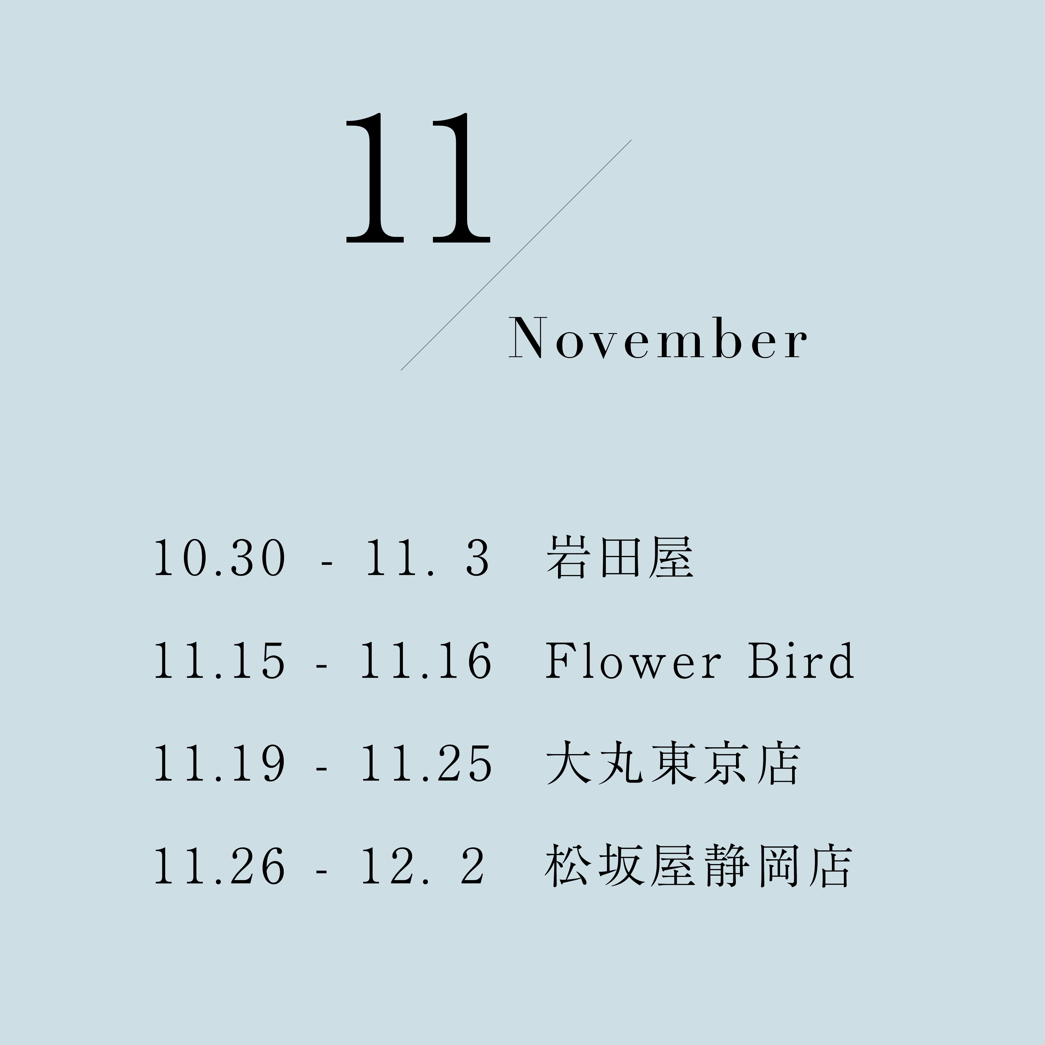 11月のイベントのご案内