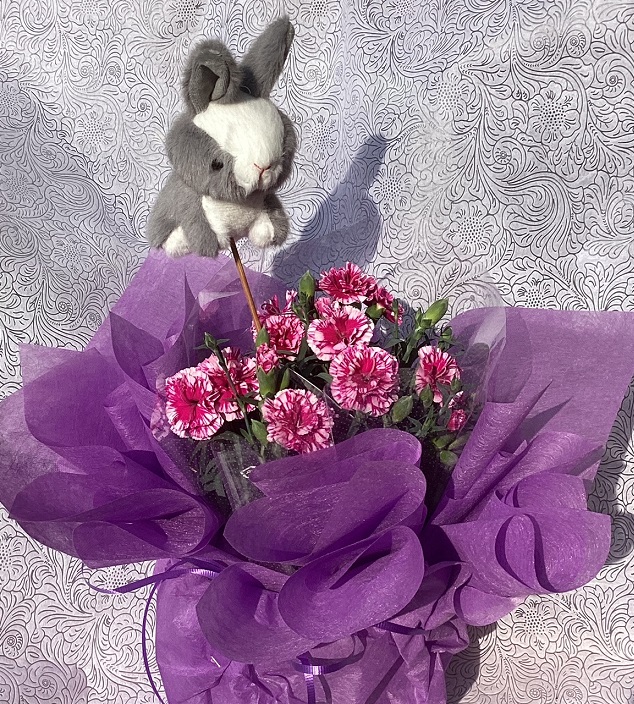 母の日ギフト～紫のカーネーション鉢