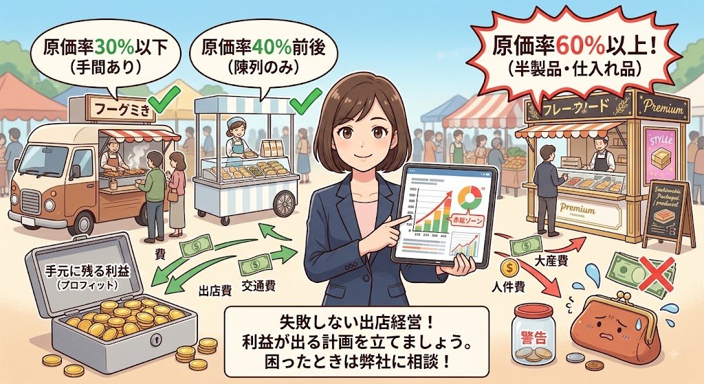 【売れてもお金が残らない?】キッチンカー・出店販売で失敗しないための「原価率と価格設定」のリアル
