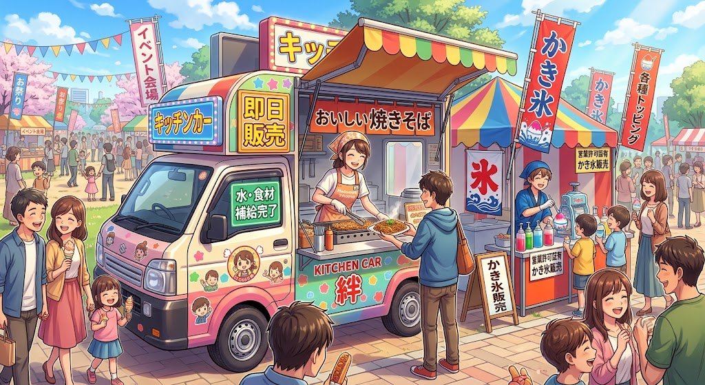 【イベント出店で売り上げを伸ばす裏技】 キッチンカーと屋台、実は「併用」が絶対おすすめ!