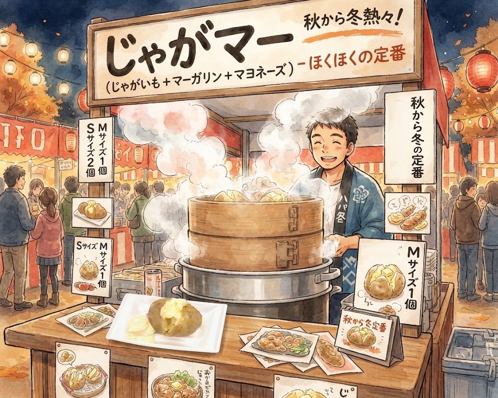 秋〜冬のイベントに！湯気とライブ感で売れる当店自慢の「じゃがマー」の秘密
