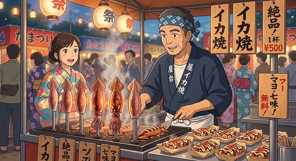 【屋台の裏話】売上を爆発的に伸ばした「イカ焼き」のちょっとした工夫