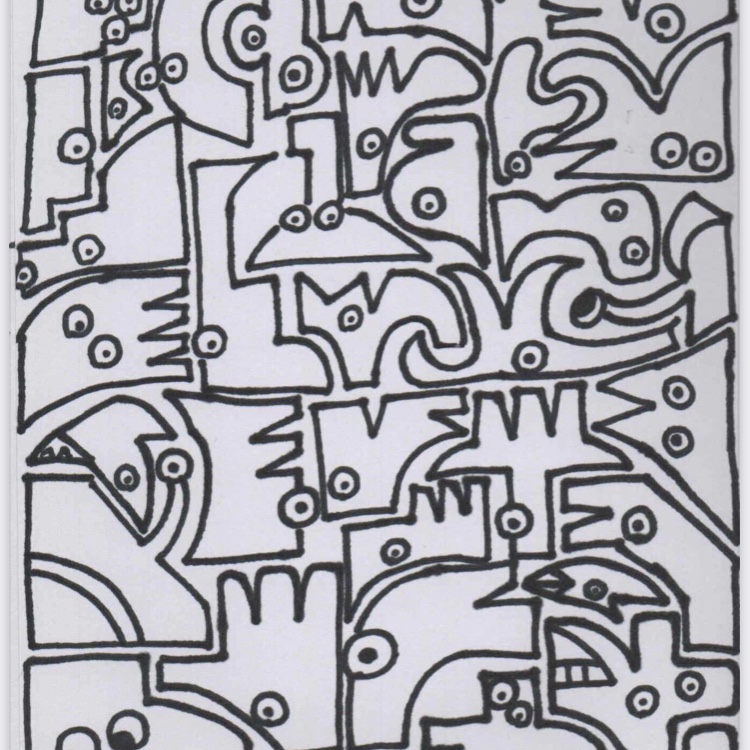 手描きアート男子