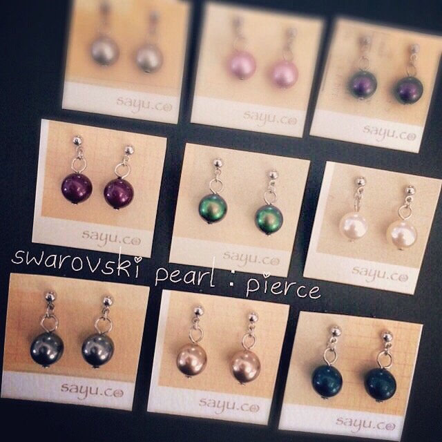 swarovski pearl：pierce