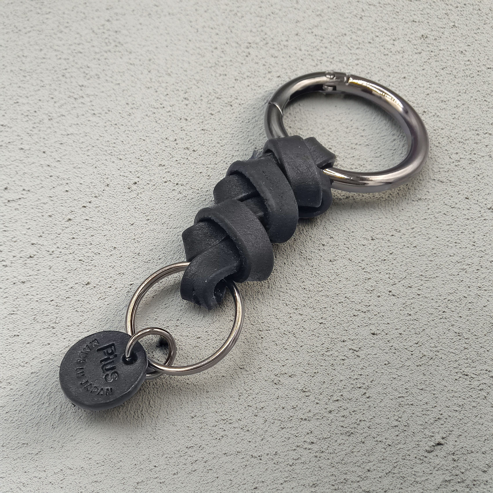 ラウンドカラビナ　キーホルダー　BLK／BLK