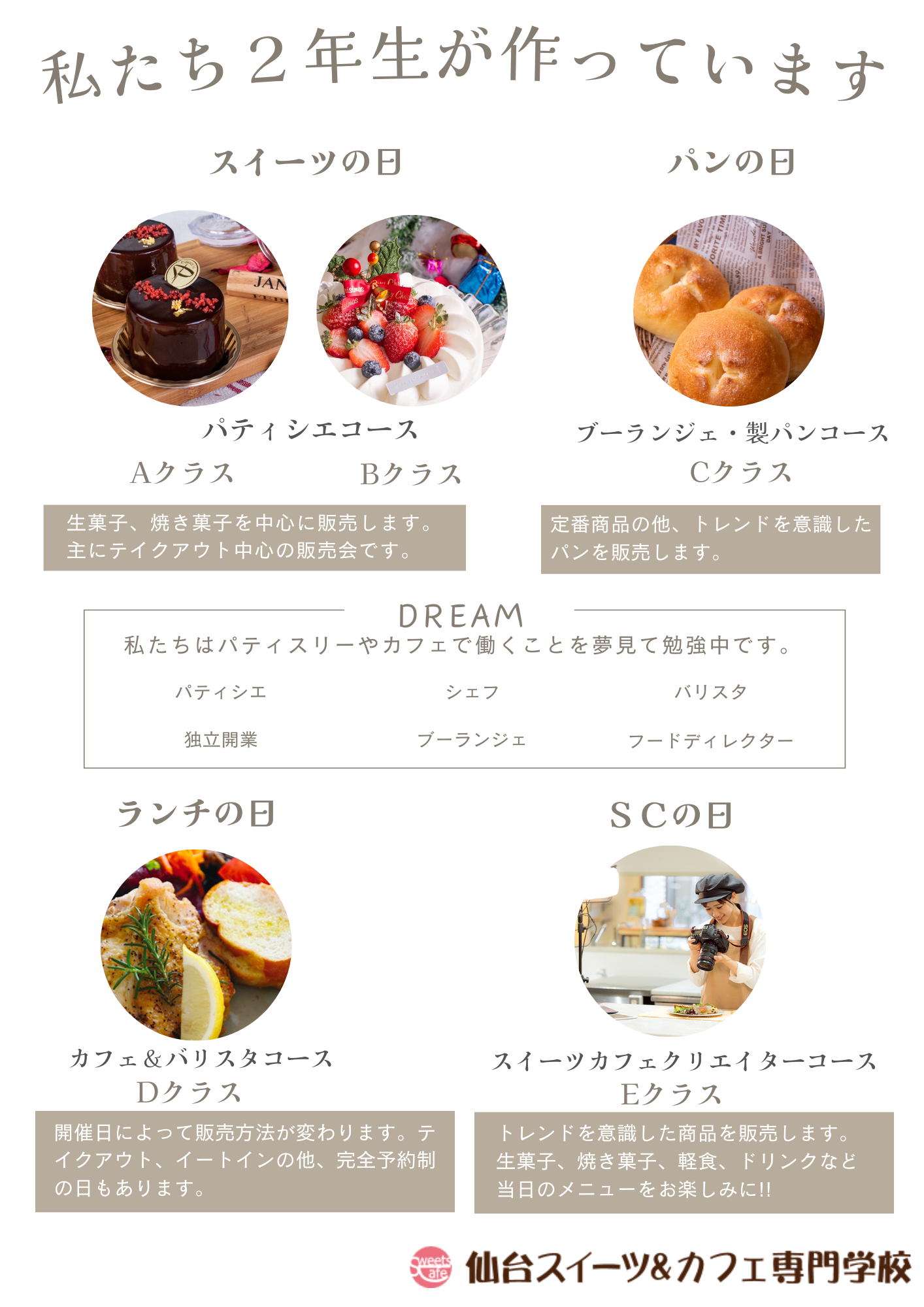 【2025】仙台スイーツ＆カフェ専門学校　クラス紹介