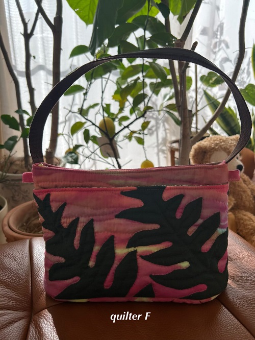 (58)お客様の作品 quilter F様 ラウアエのバッグインバッグ ハワイアンキルト